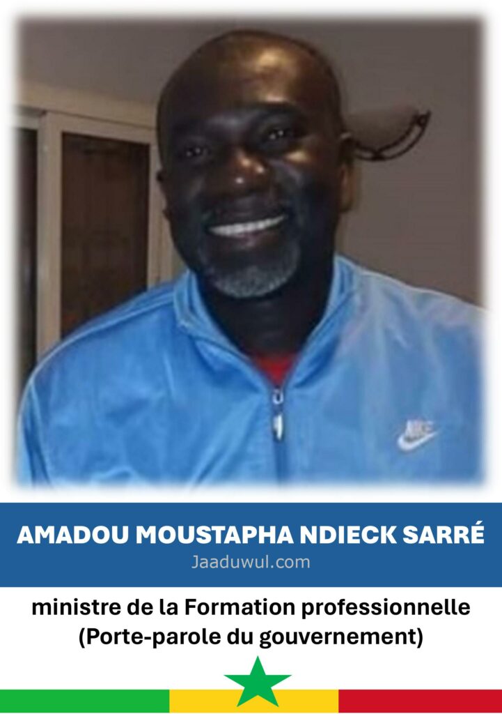 Amadou Moustapha Ndieck Sarré, Ministre de la Formation professionnelle (Porte-parole du gouvernement)